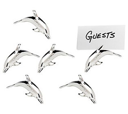 Godinger Set of 6 Dolphin Place Card Holders