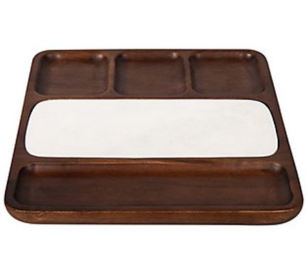 Godinger Wood with Marble Inlay Appetizer Tray