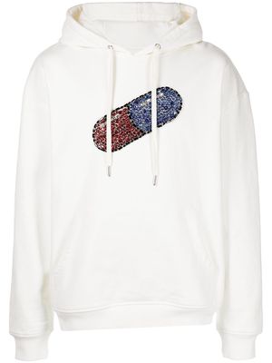 God's Masterful Children Pill crystal-embellished hoodie - White