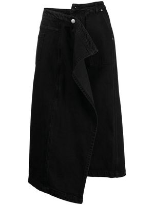 Goen.J asymmetric denim skirt - Black