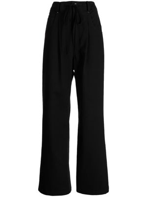 Goen.J contrasting-panel wide-leg trousers - Black