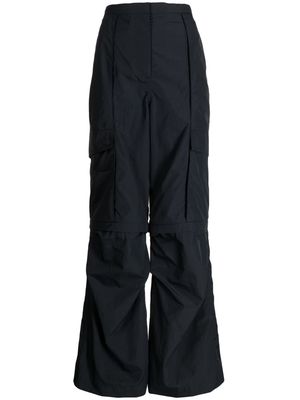 Goen.J detachable-panel wide-leg cargo pants - Blue
