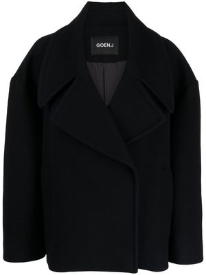 Goen.J double-breasted cropped coat - Black