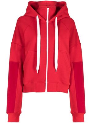 Goen.J high-neck drawstring hoodie - Red