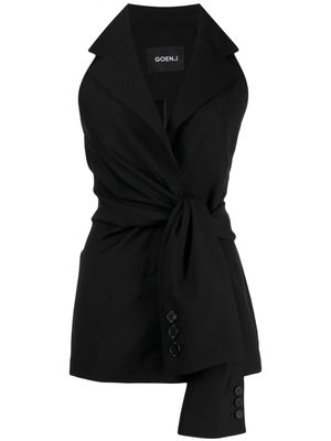 Goen.J knot-detailing sleeveless blazer - Black