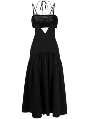 Goen.J layered crochet-top dress - Black