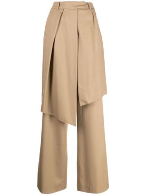 Goen.J panelled tailored trousers - Brown