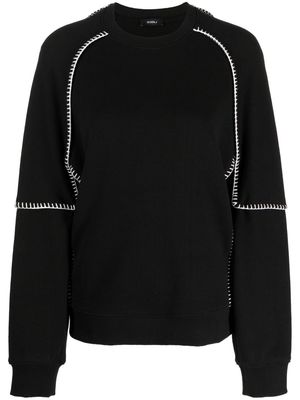 Goen.J whipstitch layered sweatshirt - Black