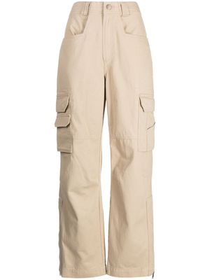 Goen.J wide-leg cotton cargo pants - Neutrals