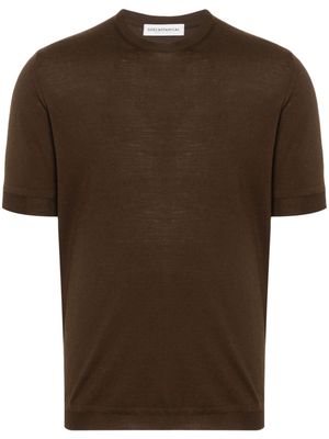 GOES BOTANICAL knitted merino T-shirt - Brown