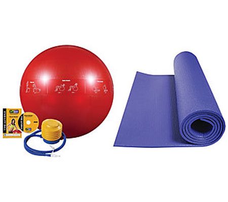 GoFit Stability Ball and Yoga Mat Bundle