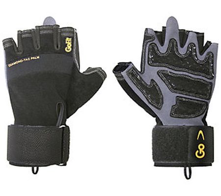 GoFit Xtreme Wrist-Wrap Gloves with Articulated Grip Medium