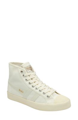 Gola Coaster High Top Sneaker in Off White/Off White/Gold 