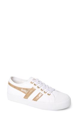 Gola Coaster Mirror Sneaker in White/Gold