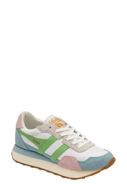 Gola Indiana Sneaker in Off White/Blue/Green