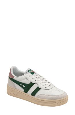 Gola Topspin Sneaker in White/Evergreen/Pastel Pink