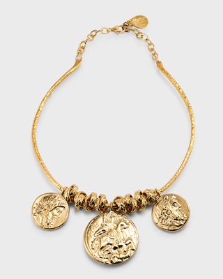 Gold Bar & Coins Choker Necklace
