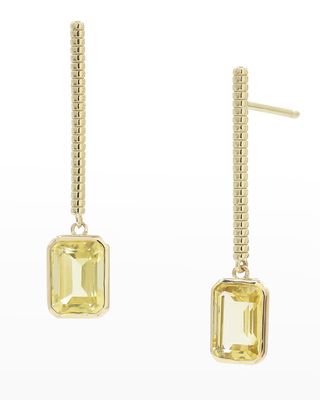 Gold Bar Jollie Emerald-Cut Earrings