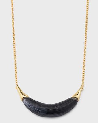 Gold-Capped Crescent Lucite Necklace