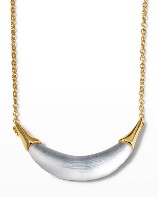 Gold Capped Crescent Necklace
