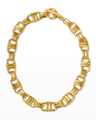 Gold Chain Toggle Necklace, 16.5"L