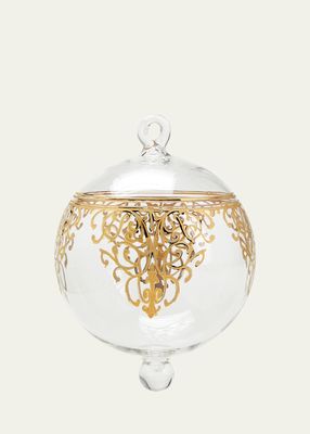 Gold Deco Clear Christmas Ornament