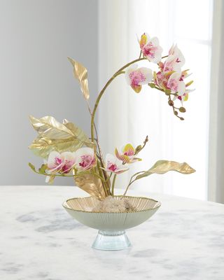 Gold Dipped Orchid Faux-Floral Arrangement