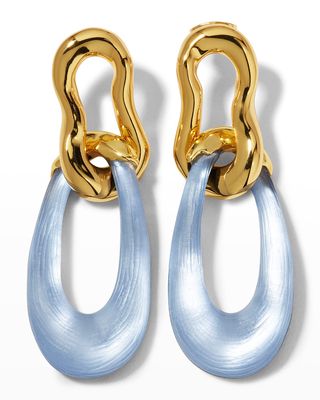Gold Double Link Post Earrings