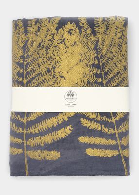Gold Fern Linen Tablecloth