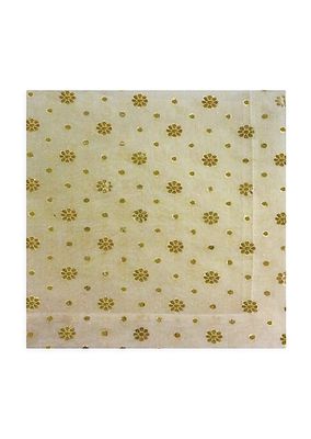 Gold Floral Linen Napkin