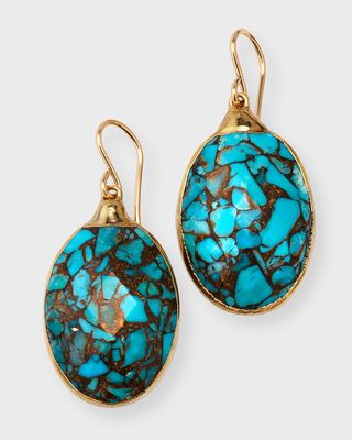 Gold Foil Turquoise Drop Earring
