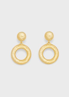 Gold Hammered Clip-On Earrings