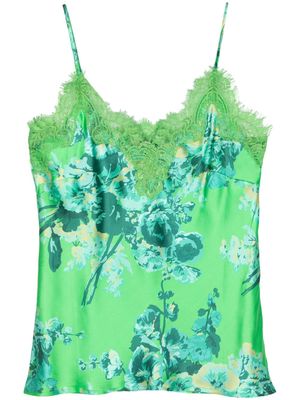 Gold Hawk Claire Cami silk top - Green