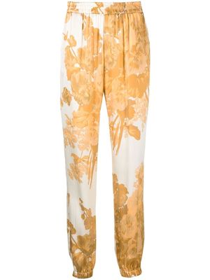 Gold Hawk floral high-rise trousers - Yellow