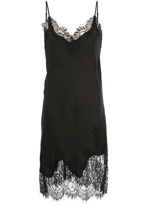 Gold Hawk lace insert dress - Black