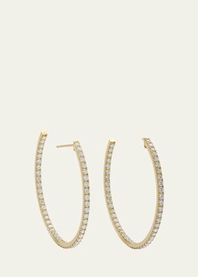 Gold Hoop Earrings with Diamonds