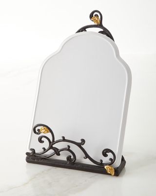 Gold Leaf Book/Tablet Stand with Stoneware Message Board