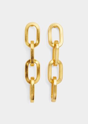 Gold Link Post Earrings