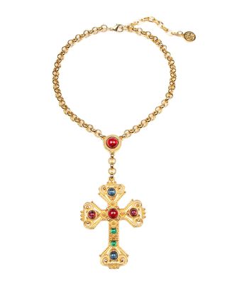 Gold Long Cross Pendant Necklace