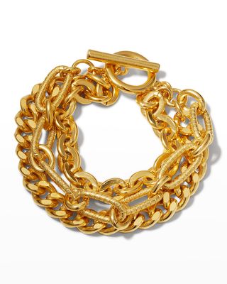 Gold Multi-Chain Toggle Bracelet