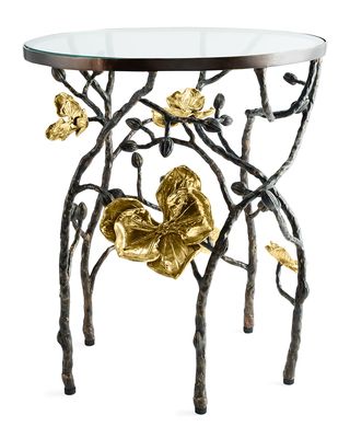 Gold Orchid Accent Table