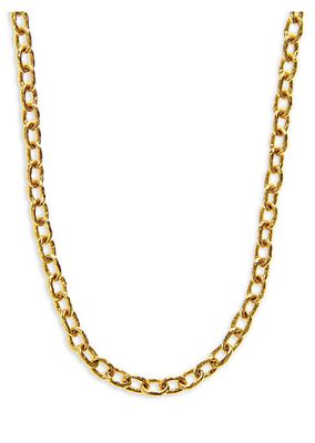 Gold Orvieto Hammered 19K Yellow Gold Medium Oval-Link Chain Toggle Necklace