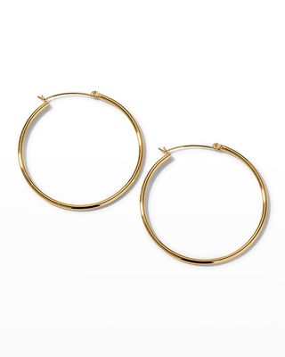 Gold-Plate Hinge Back Hoop Earrings