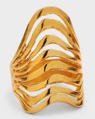 Gold-Plated Ripple Ring
