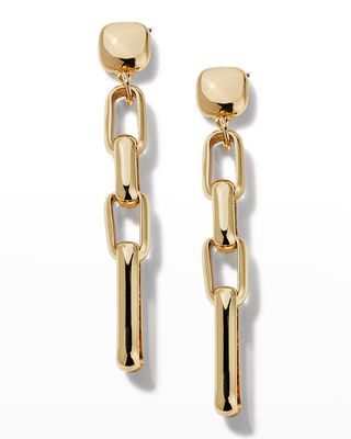 Gold Rectangular Links Earrings