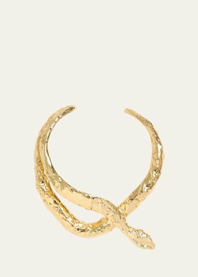 Gold Serpent Coiled Collar Necklace