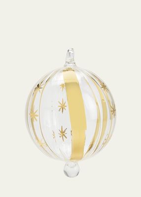 Gold Stars & Stripes Clear Christmas Ornament