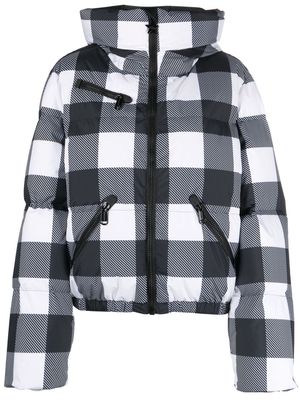 Goldbergh Cabin gingham hooded ski jacket - Black