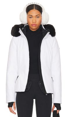 Goldbergh Hida Faux Fur Ski Jacket in White
