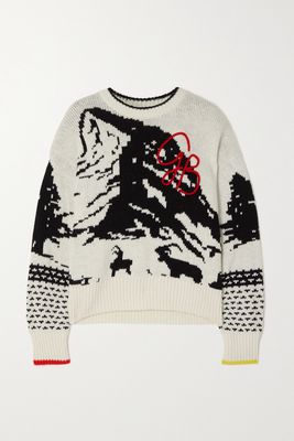 Goldbergh - Rox Embroidered Jacquard-knit Sweater - White